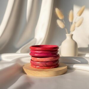 Bracelets rigides artisanaux Rouge & Rose