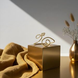 Manchette de Bras Spirale Dorée, Design Feuille